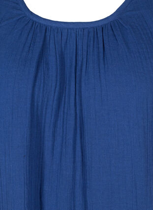 A-linjeformad bomullsklänning utan ärmar, Twilight Blue, Packshot image number 2
