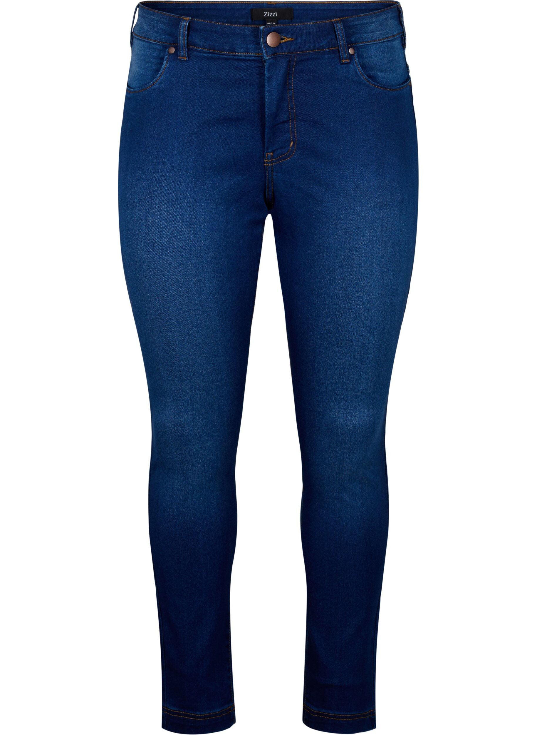 Zizzi Viona jeans med normal midja, Bl&aring;, Packshot image number 0