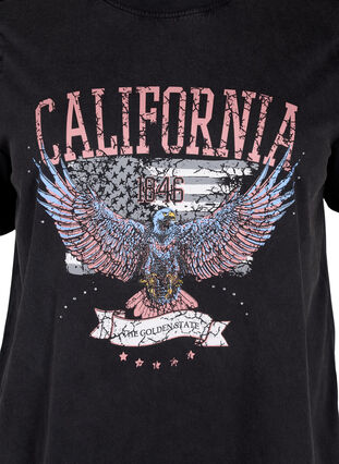 Organic Cotton T-shirt med Eagle Artif, Grey California, Packshot image number 2