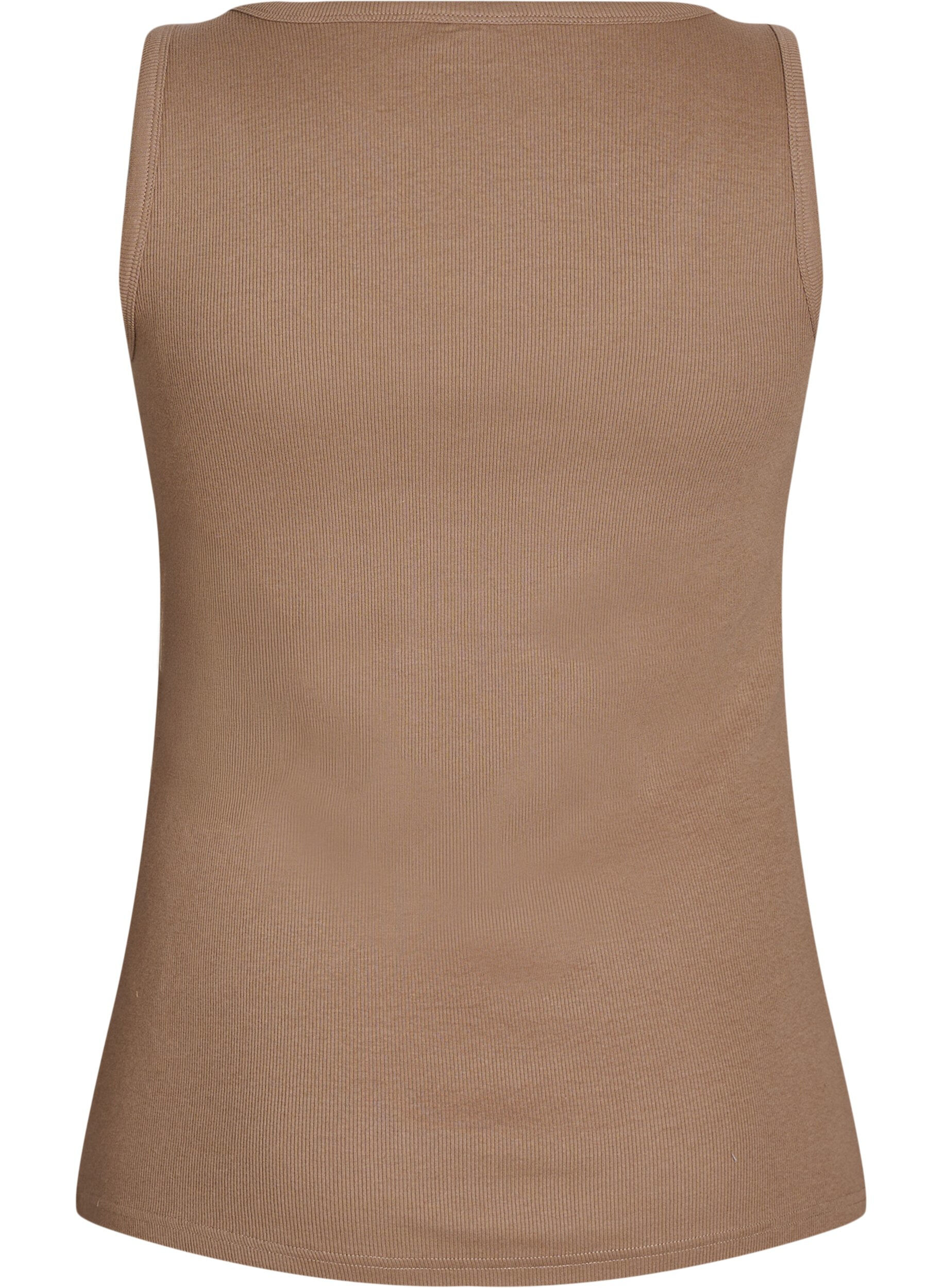 ZizziT&aring;tsittande topp med motiv, Brun, Packshot image number 1