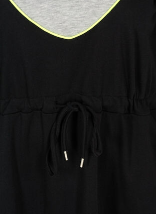 Sweatklänning med fickor och justerbar midja, Black comb, Packshot image number 3