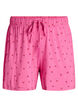 Pyjamasshorts i viskosjersey med helt&auml;ckande m&ouml;nster, Rosa, Packshot image number 0