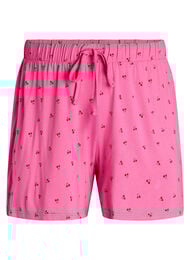 Pyjamasshorts i viskosjersey med helt&auml;ckande m&ouml;nster, Rosa