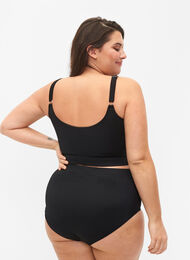 Enfärgade bikinitrosor med hög midja, Black, Model
