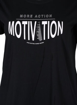 Sport t-shirt med tryck, Black More Action, Packshot image number 2