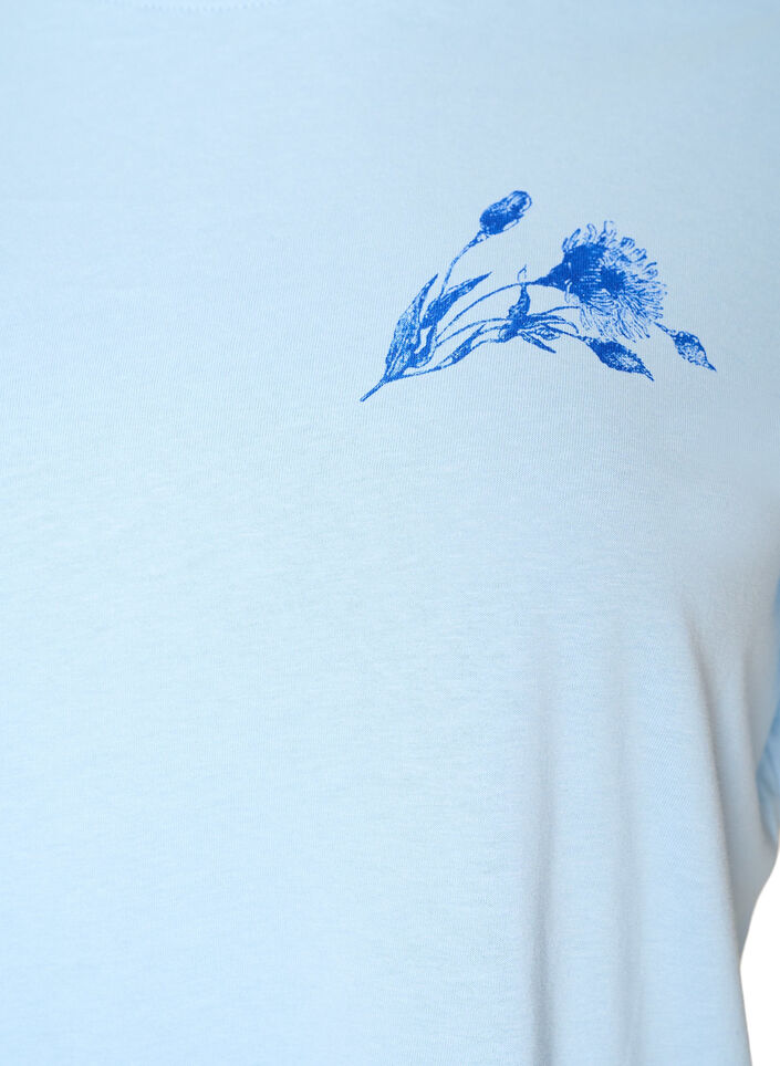 T-shirt i bomull med tryck, Bl&aring;, Packshot image number 2