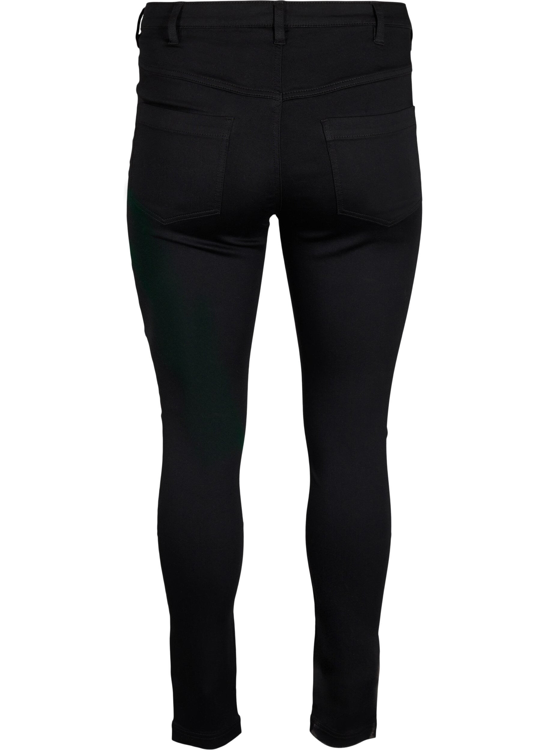 Zizzi Supersmala Amy-jeans med broderidetaljer, Black, Packshot image number 1