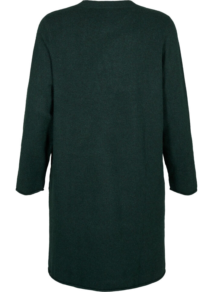 Stickad klänning med rund halsringning och slits, Scarab Mel., Packshot image number 1