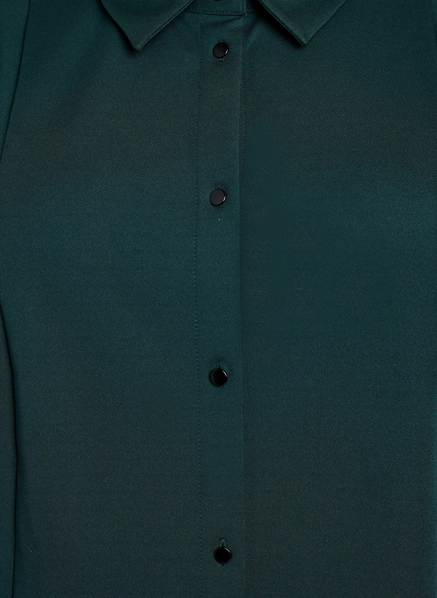 Zizzi Kort skjortkl&auml;nning med 3/4-&auml;rm, Gr&ouml;n, Packshot image number 2