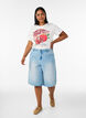 T-shirt i bomull med tryck, Vit, Model image number 1
