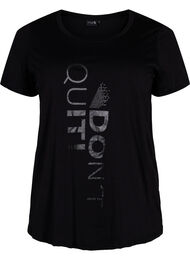  T-shirt till träning med print, Black Don't Quit 