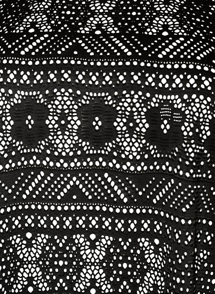 T-shirt i broderad h&aring;lspets, Svart, Packshot image number 2