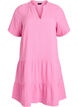 Kort a-linjeformad kl&auml;nning i bomullsmuslin, Rosa, Packshot image number 0