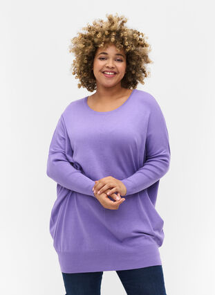 Stickad blus, Paisley Purple, Model image number 0