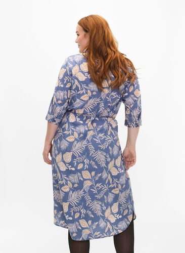 FLASH – Skjortklänning med tryck, Delft AOP, Model image number 1