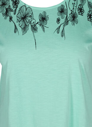 T-shirt i bomull med tryck längst upp, Cabbage FLOWER, Packshot image number 2