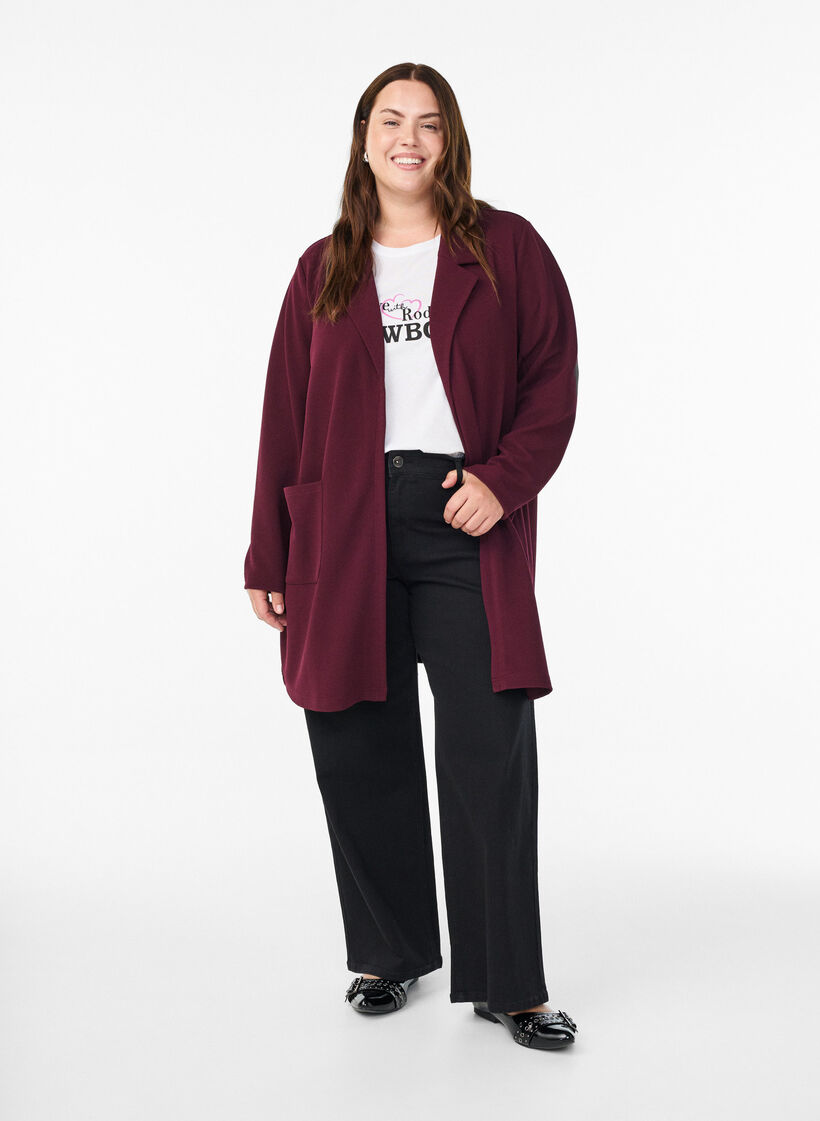 L&aring;ng kavaj med fickor, R&ouml;d, Model image number 1