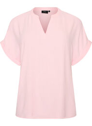 L&ouml;s blus med korta &auml;rmar, Rosa