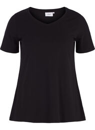 Enf&auml;rgad t-shirt i bomull, Svart