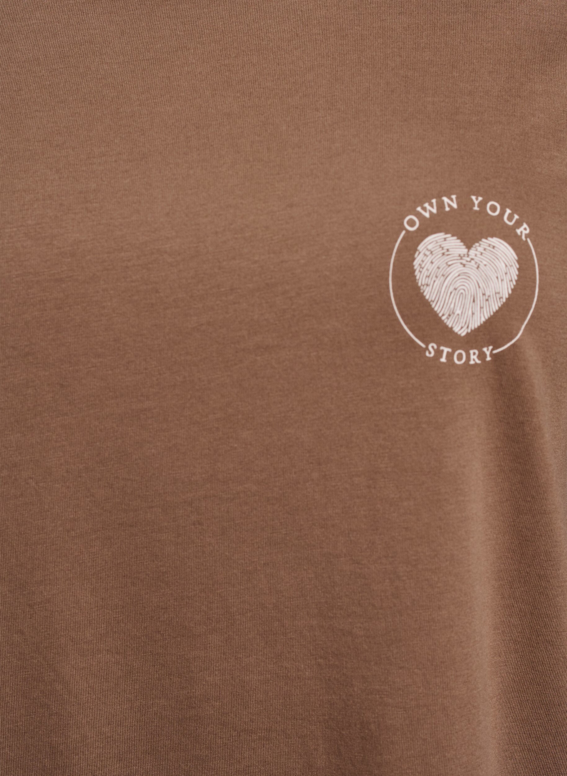 ZizziT-shirt med tryck, Brun, Packshot image number 2