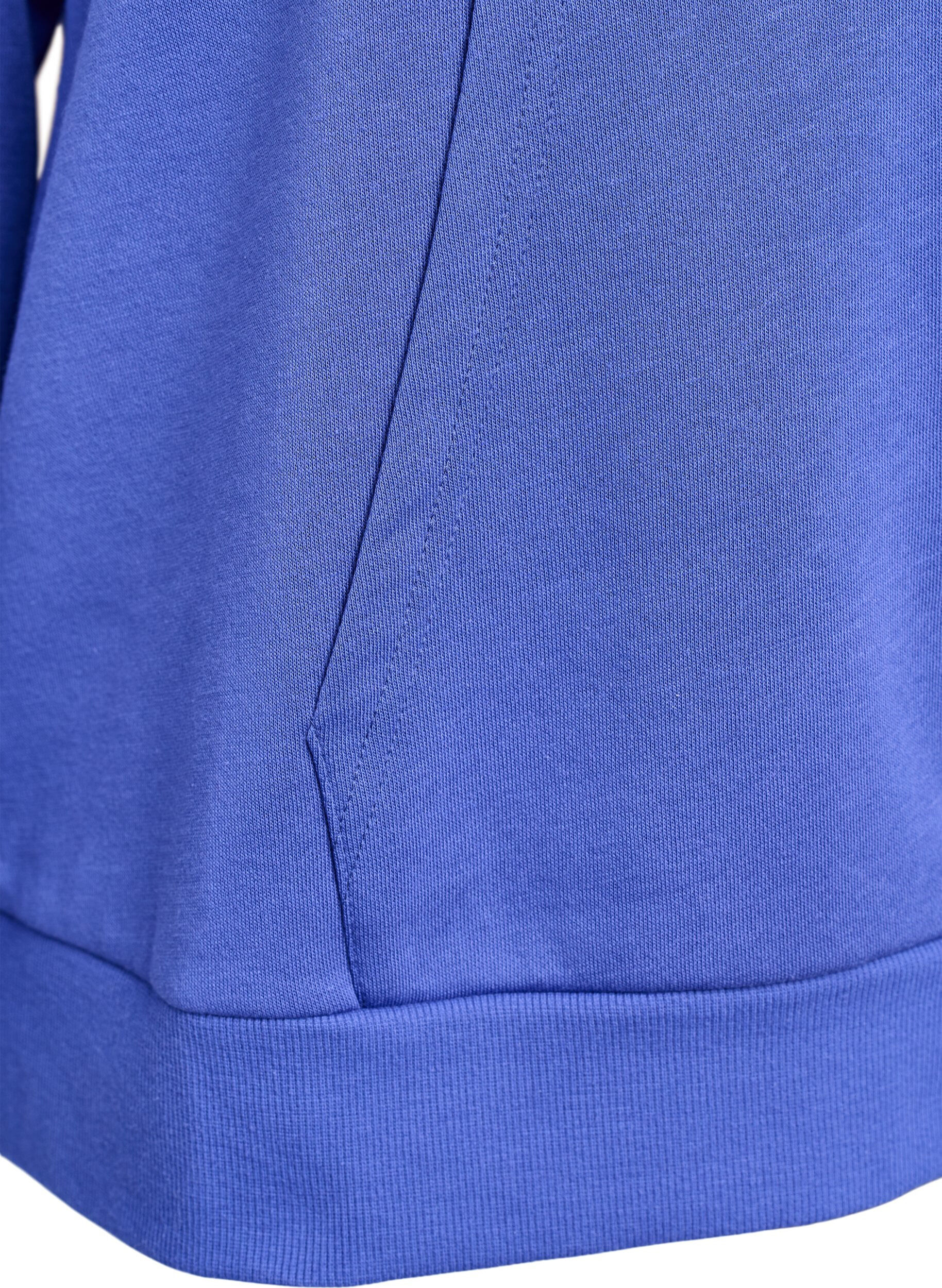 ZizziHuvtr&ouml;ja med broderat motiv framtill, Bl&aring;, Packshot image number 3