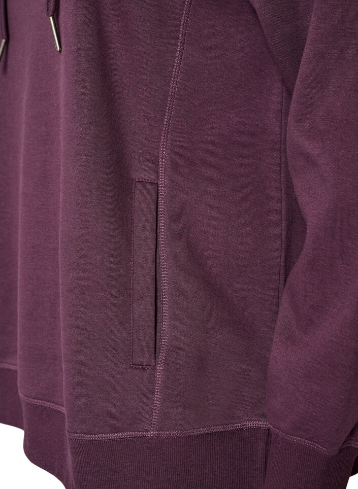 Sweatshirt med h&ouml;g krage och fickor, Lila, Packshot image number 3