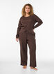 Pyjamastopp i ekologisk bomull med h&aring;lbroderi, Brun, Model image number 1