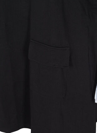Printad sweatklänning med 3/4 ärmar, Black, Packshot image number 3