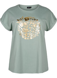 T-shirt i ekologisk bomull med guldtryck