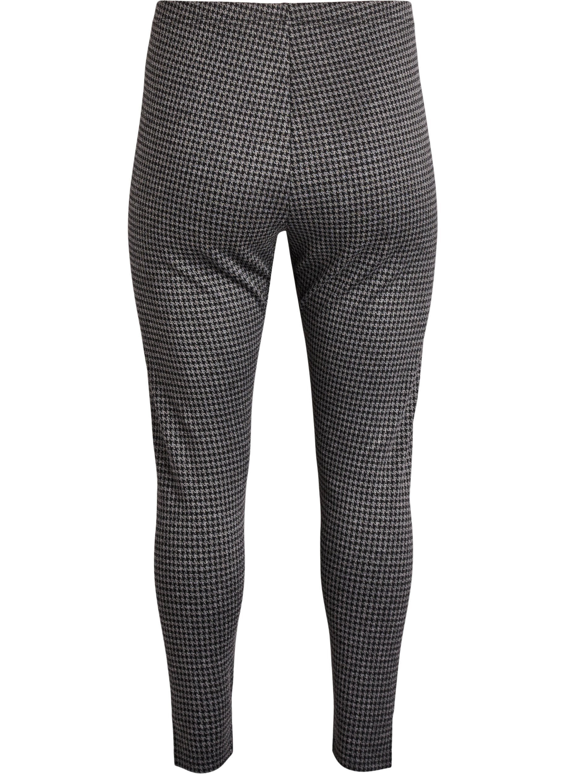 Zizzi M&ouml;nstrade leggings med normal midja, Gr&aring;, Packshot image number 1