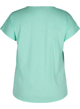 T-shirt i bomull med tryck längst upp, Cabbage FLOWER, Packshot image number 1