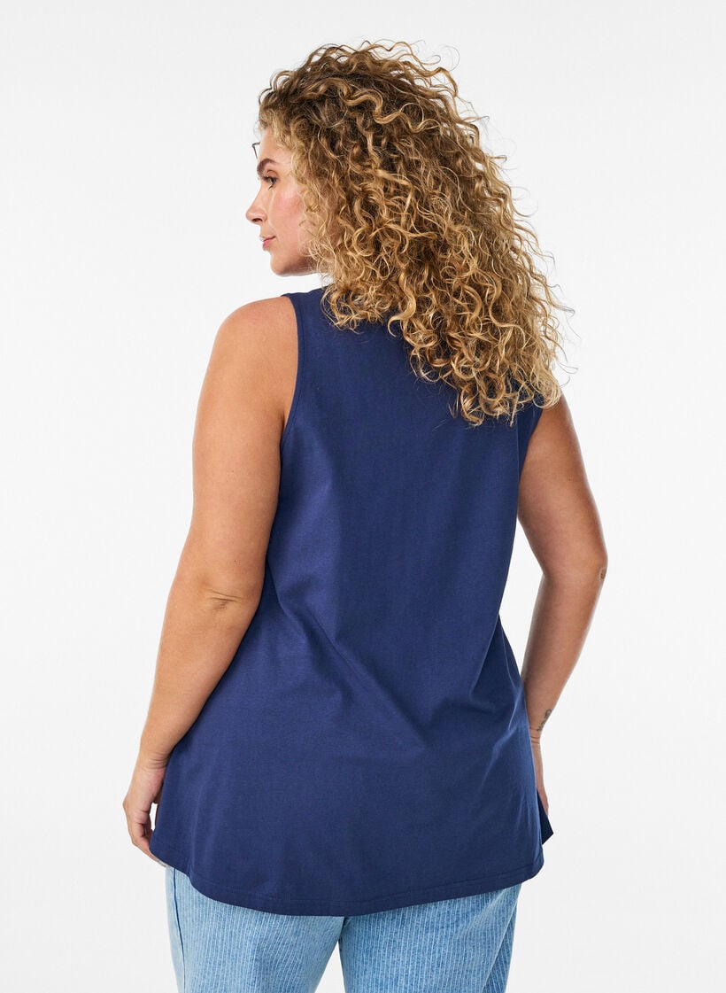 Bomullstopp med a-linjeform, Bl&aring;, Model image number 2