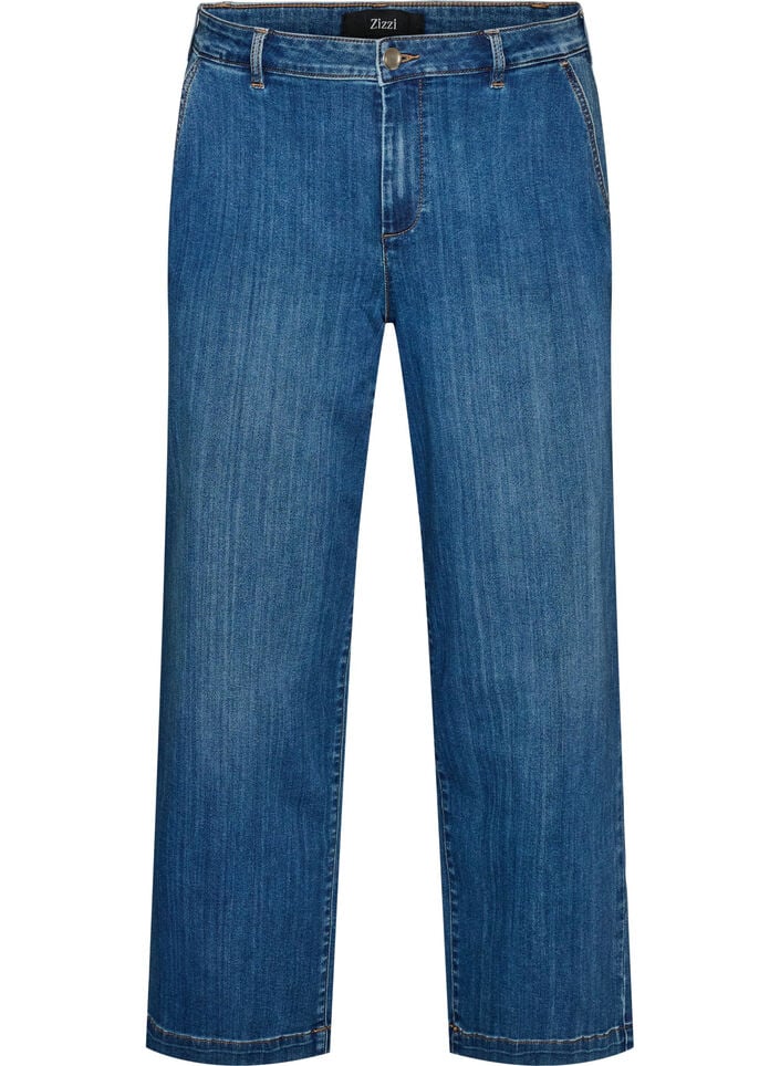 Wide fit Myra-jeans med h&ouml;g midja, Bl&aring;, Packshot image number 0