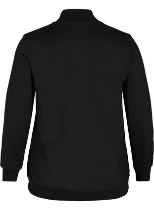 Höghalsad sweatshirt med blixtlås, Black w. Burlwood, Packshot image number 1