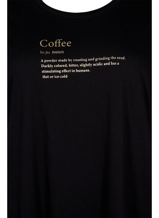 Oversize sovtröja i ekologisk bomull, Black W. coffee, Packshot image number 2