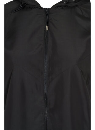 Kort jacka med huva och justerbar nederkant, Black, Packshot image number 2