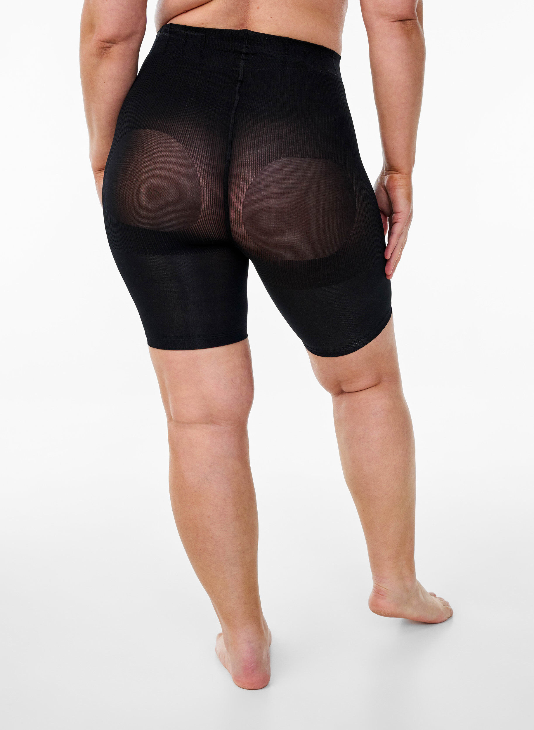 Zizzi2-pack push-up shorts i 60 denier med formande effekt, Svart, Model image number 1