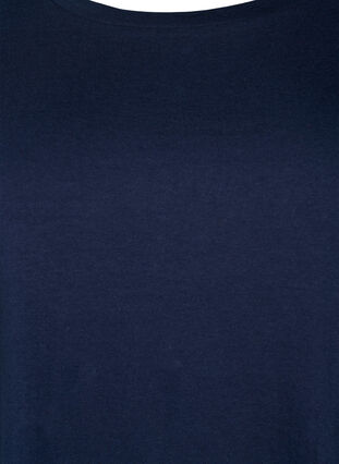 T-shirt i bomull med broderi anglaise, Navy Blazer, Packshot image number 2