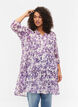 Tunika i blommönster och lurex, Beige/Purple Flower, Model image number 0
