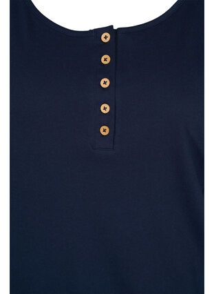 Enfärgad bomullstopp med resårkant, Navy Blazer, Packshot image number 2