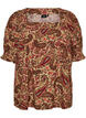 Blus i viskos med paisleym&ouml;nster och fyrkantig halsringning, Brun, Packshot image number 0