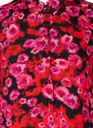Blommig maxiklänning i viskos, RED FLOWER AOP, Packshot image number 2