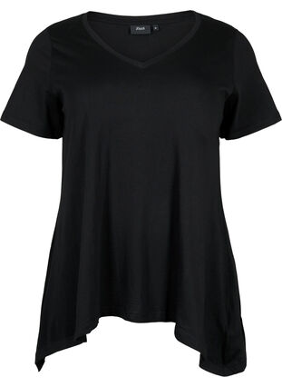 T-shirt i bomull med kort ärmar, Black SOLD, Packshot image number 0