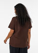 T-shirt med knappdetalj, Brun, Model image number 2