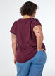 Kort&auml;rmad t-shirt i bomullsmix, R&ouml;d, Model image number 2