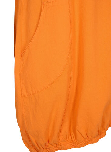 Kortärmad klänning i bomull, Orange Tiger, Packshot image number 3