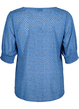 Prickig blus med halvlånga ärmar, Riverside Dot, Packshot image number 1