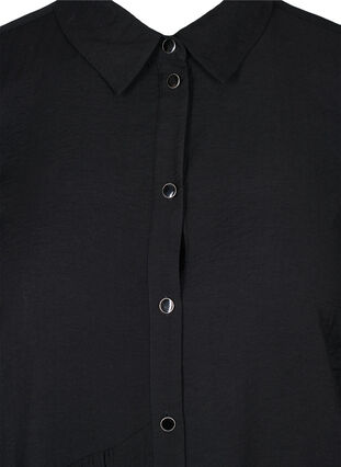 Enfärgad skjortklänning i a-linjeform, Black, Packshot image number 2