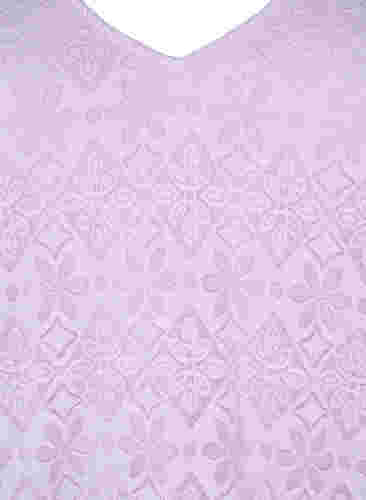 V-ringad klänning i spets med långa ärmar, Pastel Lilac, Packshot image number 2