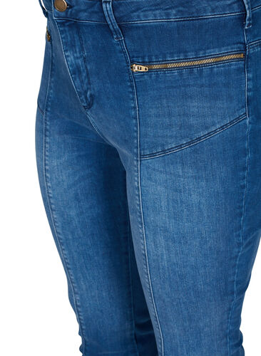 Amy jeans med Dual Core och hög midja, Blue denim, Packshot image number 2
